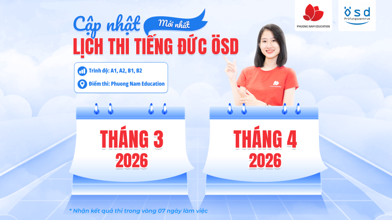 Cập nhật lịch thi ÖSD mới nhất